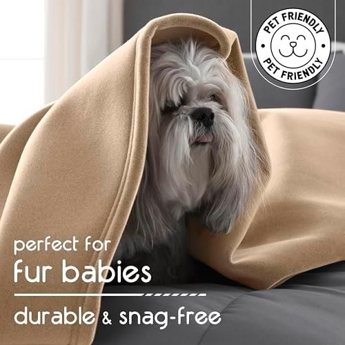 Vellux Twin Size Blanket - All Season Luxury Warm Lightweight Durable Pill-Resistant Bed Blankets - Perfect for Bed Couch Sofa - Beige Bed Blankets Twin Size - Hotel Quality (66 x 90 Inch, Beige) - Image 5