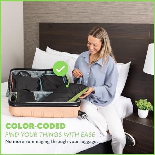 Compression Packing Cubes Travel, 4 Set/6 Set Packing Cubes for Carry on Suitcase, Suitcase Organizer Bags Set, Compression Bags Travel, Best Travel Packing Cubes Compression - with Inside Pockets - Image 3