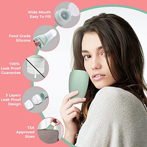 14 Pack Travel Bottles Set for Toiletries ,3oz Leak Proof Travel Size Toiletries,Squeeze Bottles for Shampoo Body Wash Lotion,Travel Accessories Kits for Hotel Gym Travelling Bathroom - Image 2