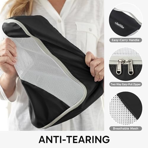 ALL INCLUDED 10 Set Sturdy Packing Cubes for Suitcases,OlarHike Travel Essentials,UPGRADED Anti-Tear Stitching, NEW Improved Luggage Packing Organizers for Travel Accessories(Black) - Image 4