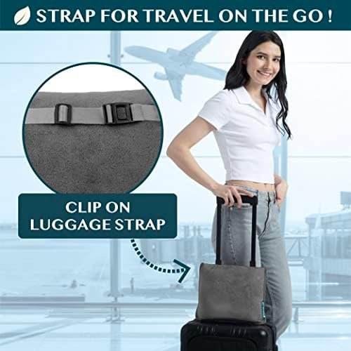 PAVILIA Travel Blanket Pillow, Soft Airplane Blanket 2-in-1 Combo Set, Plane Blanket Compact Packable, Flight Essentials Car Pillow, Travelers Gifts Accessories, Luggage Backpack Strap, 60x43 Gray - Image 3