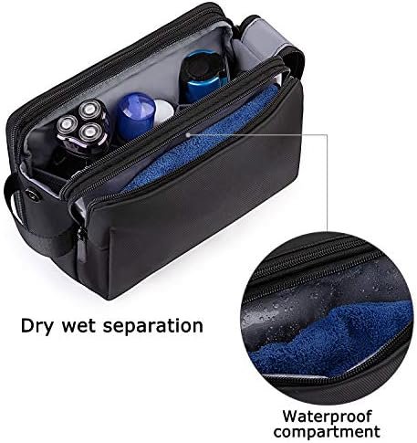 BAGSMART Toiletry Bag for Men, Travel Toiletry Organizer Dopp Kit Water-resistant Shaving Bag for Toiletries Accessories, Door Room Essentials, Black - Image 3