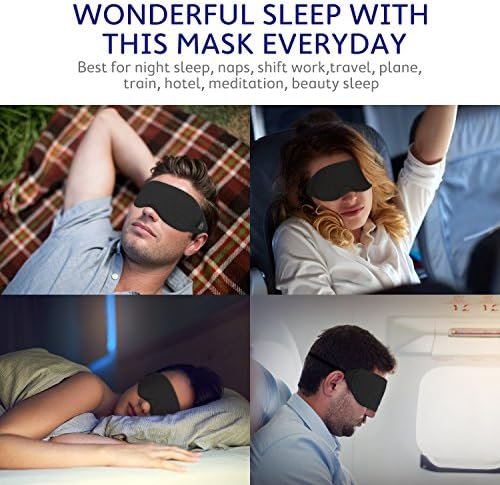Mavogel Cotton Sleep Mask - Updated Design Light Blocking Sleep Eye Mask, Soft and Comfortable Night Sleeping Mask for Men Women, Eye Blinder for Travel/Sleeping, Includes Travel Pouch, Black - Image 8