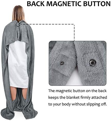 Tirrinia Travel Blanket Pillow - Wearable Airplane Blanket with Feet Pockets for Long Flights, Airplane Accessories Blanket Robe for Women and Men, Gift for Her - Image 6