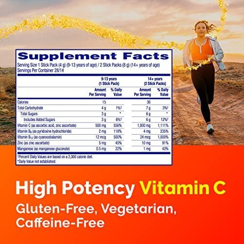 Emergen-C Crystals, On-The-Go Immune Support Supplement with Vitamin C, B Vitamins, Zinc and Manganese, Orange Vitality - 56 Stick Packs - Image 9