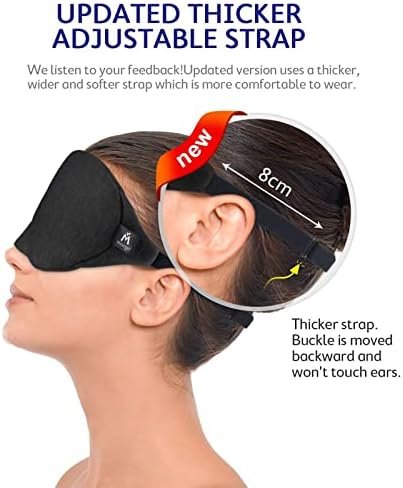 Mavogel Cotton Sleep Mask - Updated Design Light Blocking Sleep Eye Mask, Soft and Comfortable Night Sleeping Mask for Men Women, Eye Blinder for Travel/Sleeping, Includes Travel Pouch, Black - Image 6