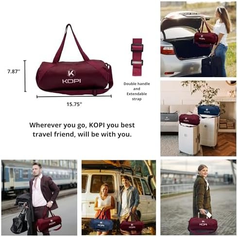 KOPI-Travel Blanket and Pillow. The Most Complete and Premium Travel Set with Pillow Memory Foam, Sleep mask, and More, Including a complimentary Soft Blanket, Wine Red, Gifts for Women and Men. - Image 3