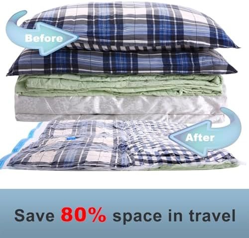 Large Vacuum Storage Bags with Electric Pump 10 Pack (5 Jumbo/5 Large) Vacuum Seal Bags for Clothing Compression Space Saver for Comforters,Blankets - Travel Essentials - Image 4