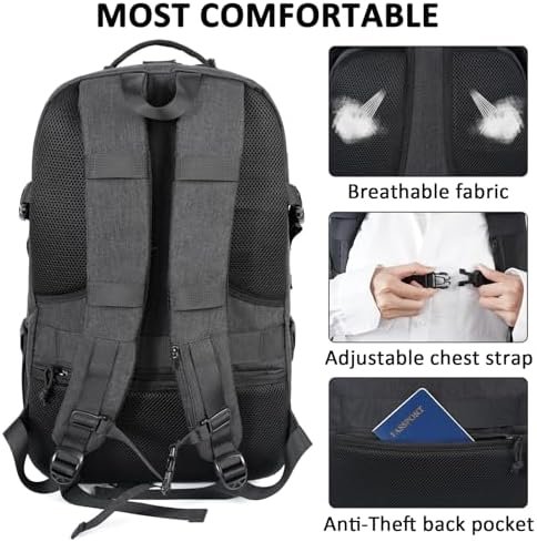 MATEIN 17 inch Laptop Backpack, Large Military Tactical Backpack for Men TSA Approved, Water Resistant Gym Backpacks Computer Bag, Carry on Travel Rucksack for Work Army Camping Hiking - Image 3