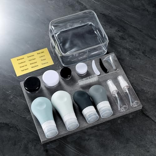 Gemice Travel Bottles for Toiletries, TSA Approved Travel Containers Leak Proof Silicone Squeezable Travel Accessories Set 2oz 3oz for Shampoo Conditioner Lotion Body Wash (16 Pack) - Image 2