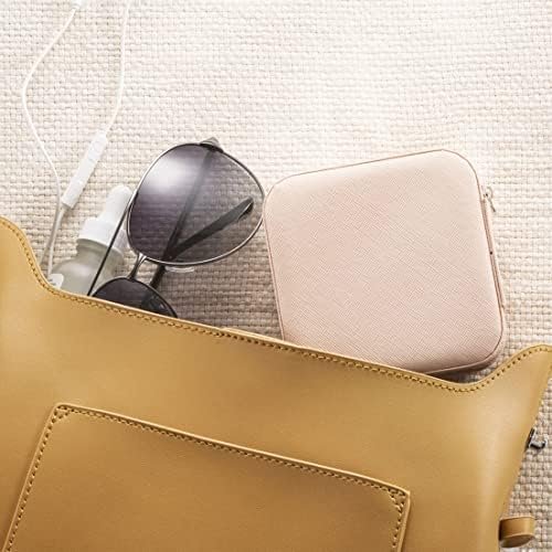 Small Travel Jewelry Case, To Go Portable Jewelry Box, Travel Jewelry Organizer,Portable Jewellery Storage Holder for Rings Earrings Necklace, Gifts for Girls Women -Pink - Image 5