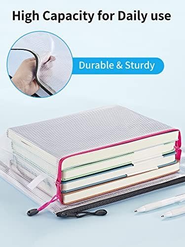 JARLINK 18 Pack 8 Sizes Mesh Pouch, 9 Colors, Waterproof Zipper File Bags Document Multipurpose Travel Bags for Office, School, Board Game, Puzzles, Cosmetics, Travel Accessories, and Home Organize - Image 5