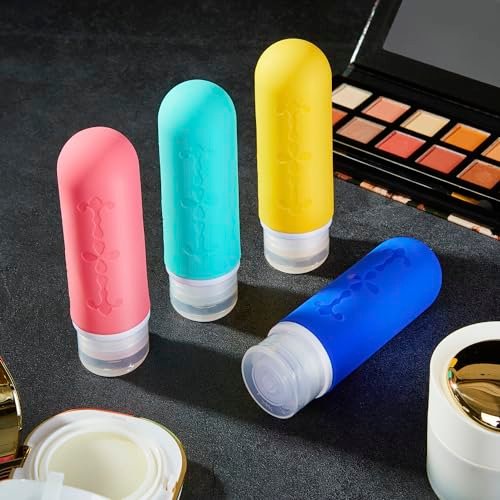 Travel Size Toiletries Bottles Kit-3oz TSA Approved Leak Proof Containers for Shampoo, Conditioner | Squeezable Silicone Tubes with Toiletry Bag-Travel Essentials Accessories Women Must Haves Colorful - Image 2
