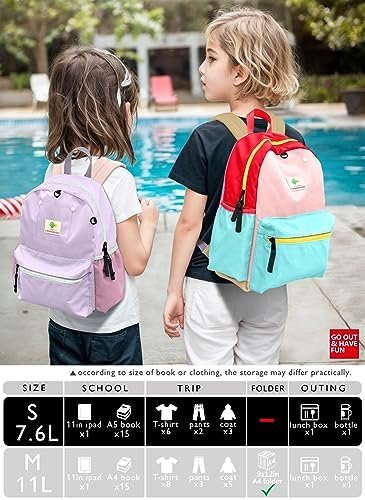 Preschool Toddler Backpack For Boys Girls, School Mini & Travel, Small Kids Child Backpacks, Kindergarten Elementary bag, 11" H, 2-4, - Image 3