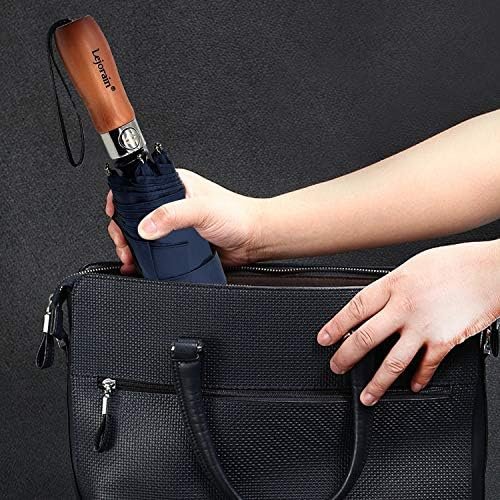 Lejorain Large Folding Golf Umbrella - Compact Mens Umbrellas Travel Rain and Windproof 54inch Collapsible Automatic Open Close Umbrella 210T Teflon Vented Double Canopy - Image 5