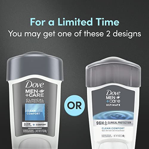 DOVE MEN + CARE Clinical Protection Antiperspirant Clean Comfort Stick for Men 96-Hour Sweat and Odor Protection Clinical Strength Antiperspirant with 1/4 Moisturizing Cream 1.7 oz - Image 3