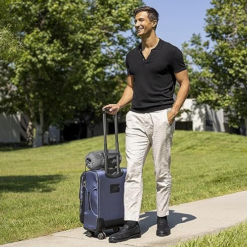 BlueHills Travel Blanket Pillow Rolled Premium Soft Plush Airplane Throw Traveling Essentials Compact in a Bag 70 X 48 inches for Long Plane Flight Portable Lightweight Grey Gray R01 - Image 6