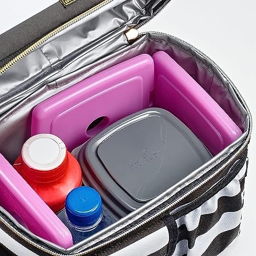 Cool Coolers by Fit & Fresh 4 Pack Slim Ice Packs, Quick Freeze Space Saving Reusable Ice Packs for Lunch Boxes or Coolers, Purple - Image 5