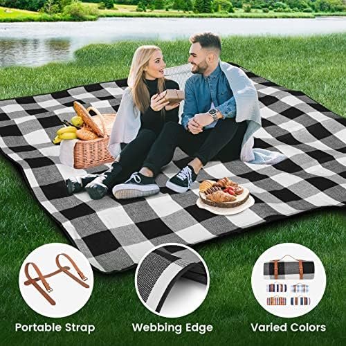 80”x 80” Picnic Blanket Extra Large, Waterproof and Foldable Beach Blanket, 3-Layer Outdoor Blanket for 6 to 8 Adults, for Camping, Park, Beach, Grass, Indoors… - Image 4
