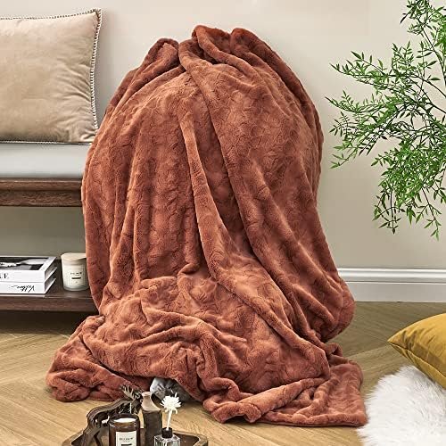 Krifey Faux Fur Throw Blanket, Super Soft Cozy Blanket, Luxury Fluffy Blanket Warm Plush Bed Throw Camel 50" x 60" - Image 2