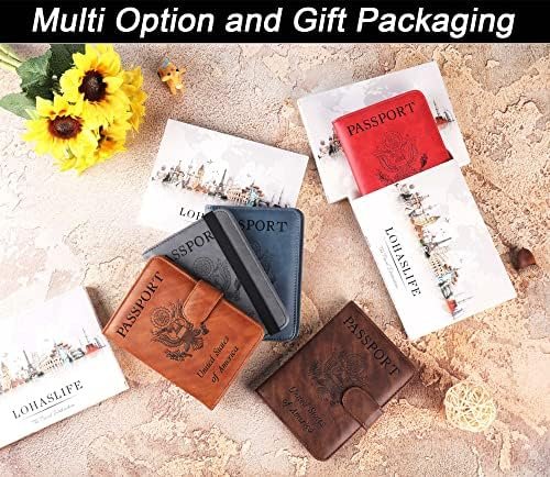 Airtag Passport Holder Cover Wallet Travel Essentials Leather Travel Wallet Rfid Blocking Case Vacation Travel Must Haves Travel Accessories for Men Women (117#Brown) - Image 7