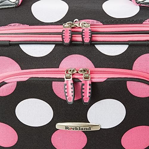 Rockland Fashion Softside Upright Luggage Set,Expandable, Multi/Pink Dot, 2-Piece (14/19) - Image 4