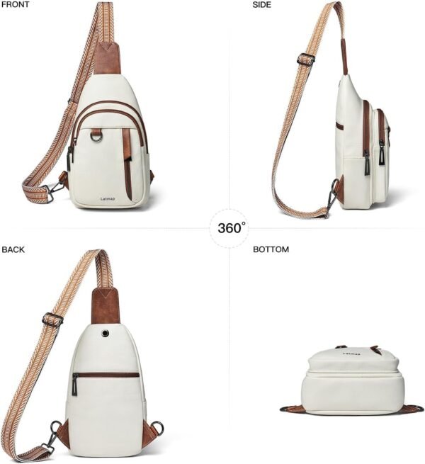 7L Sling Bag for Women Men Leather Small Sling Backpack Daypack Anti Theft Fanny Pack Crossbody Purse Travel - Image 6