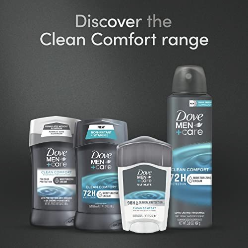 DOVE MEN + CARE Clinical Protection Antiperspirant Clean Comfort Stick for Men 96-Hour Sweat and Odor Protection Clinical Strength Antiperspirant with 1/4 Moisturizing Cream 1.7 oz - Image 6