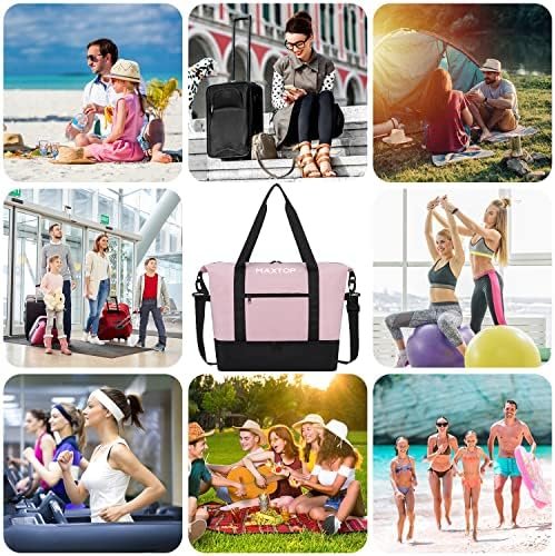MAXTOP Travel Duffle Bag for Women Weekender Overnight Bags Large Capacity Carry On Duffel Bag With Shoe Compartment,Sports Gym Tote Bag with Dry and Wet Separation - Image 6