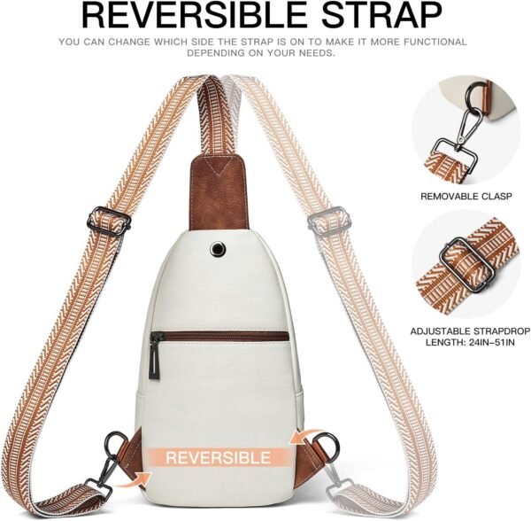 7L Sling Bag for Women Men Leather Small Sling Backpack Daypack Anti Theft Fanny Pack Crossbody Purse Travel - Image 7
