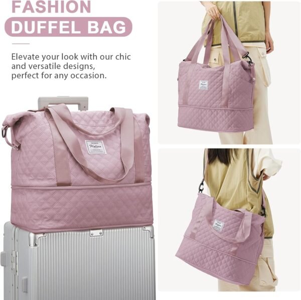 Travel Duffel Bag, Sports Tote Gym Bag, Shoulder Weekender Overnight Bag for Women - Image 7
