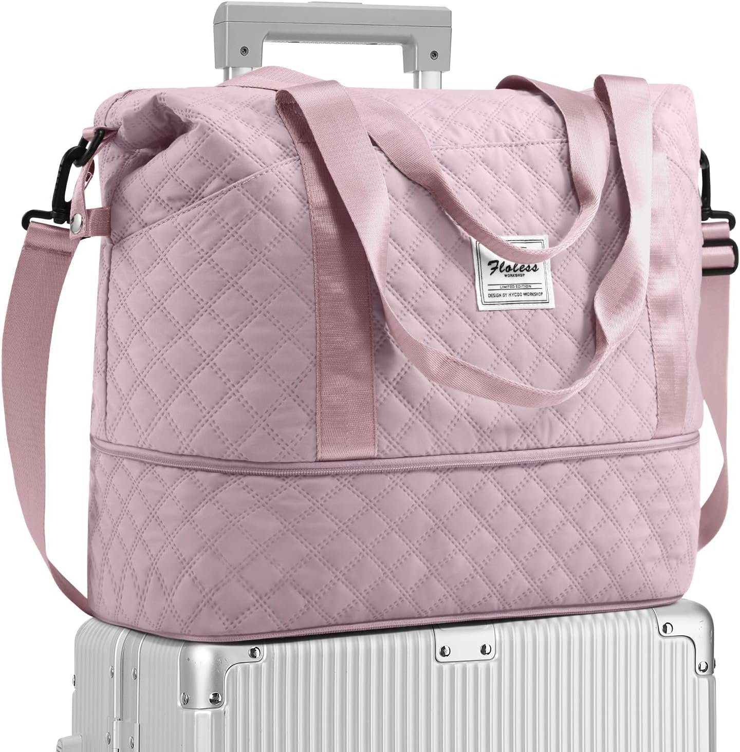 Travel Duffel Bag, Sports Tote Gym Bag, Shoulder Weekender Overnight Bag for Women
