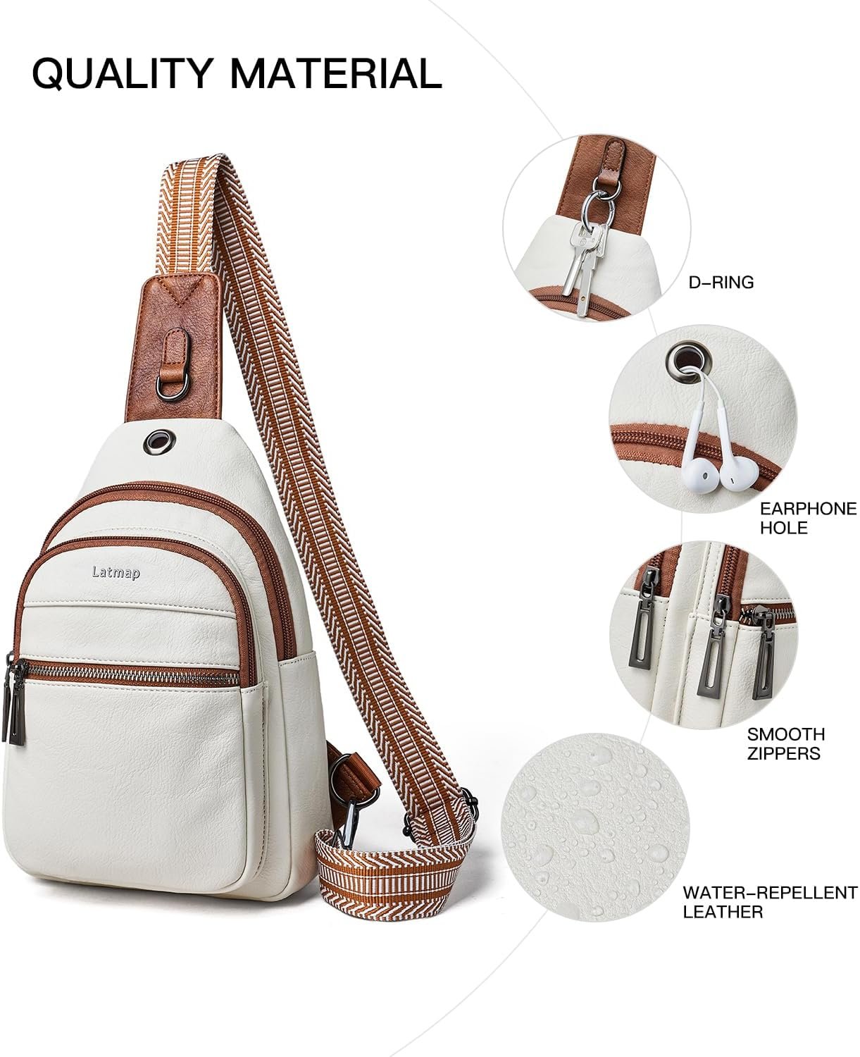 7L Sling Bag For Women Men Crossbody Shoulder Tote Blet Bags Backpack Fanny Pack Travel Purse Faux Leather - Image 5