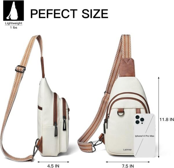 7L Sling Bag for Women Men Leather Small Sling Backpack Daypack Anti Theft Fanny Pack Crossbody Purse Travel - Image 5