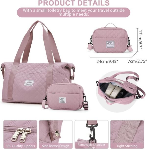Travel Duffel Bag, Sports Tote Gym Bag, Shoulder Weekender Overnight Bag for Women - Image 2