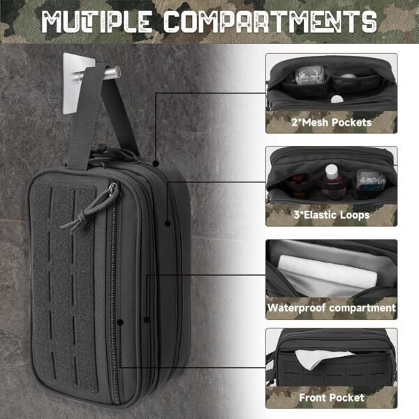 QT&QY Tactical Toiletry Bag For Men Hygiene Bag EDC Military Tool Molle Pouches Small Dopp Kit Mens Shaving Kit Travel shower Bags - Image 4